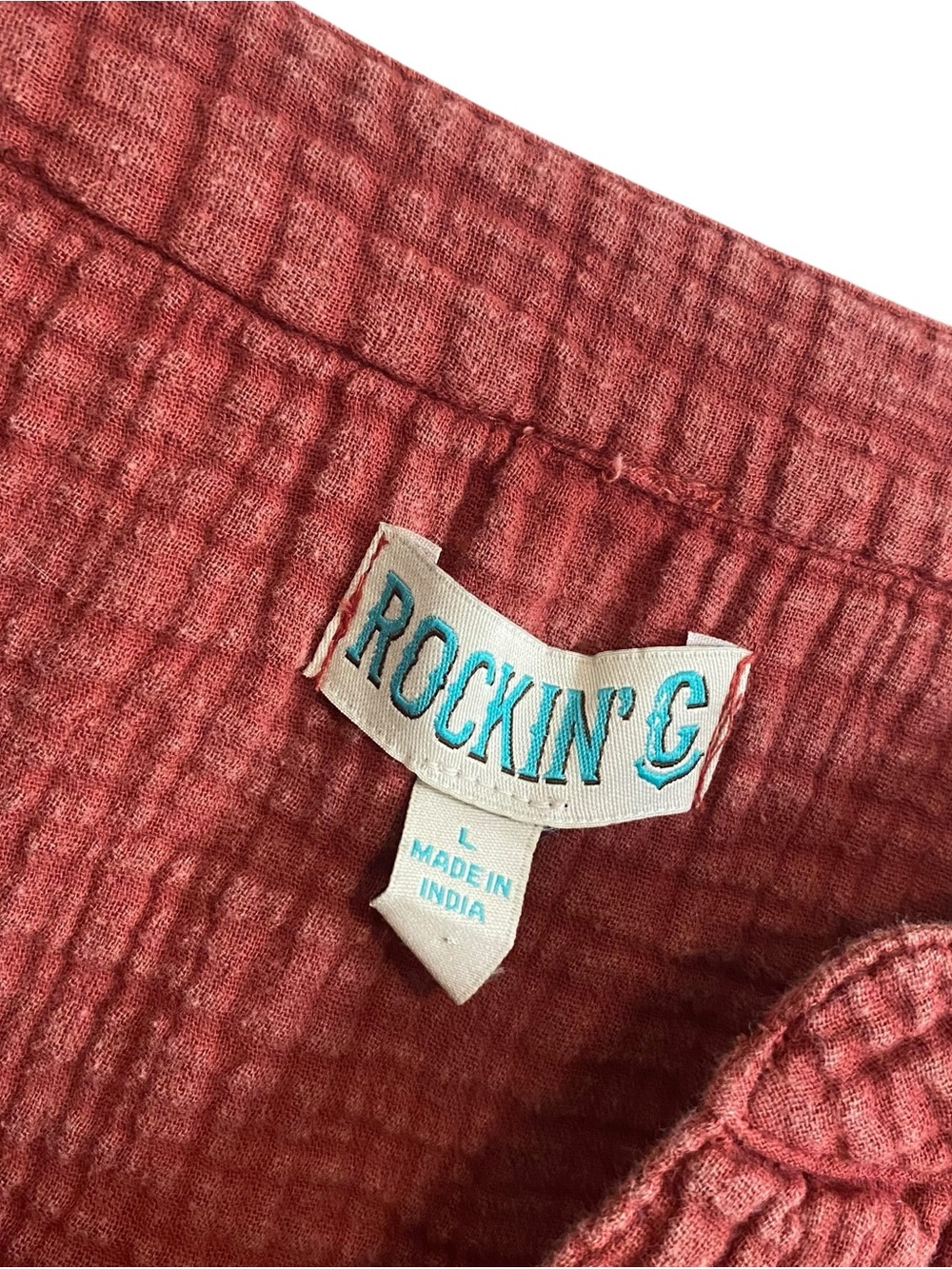 Rockin' C Women's Red Mineral Wash Long Sleeve Top Size Large - Picture 4 of 6